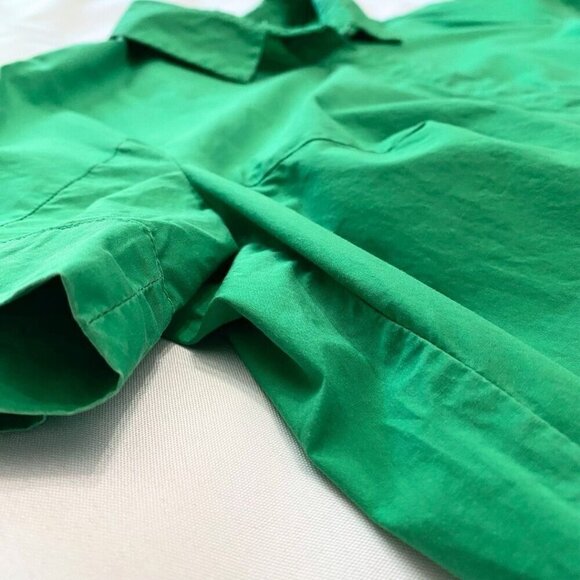 MARINA RINALDI SPORT GREEN COTTON-POPLIN DRESS - 16 - Picture 7 of 9